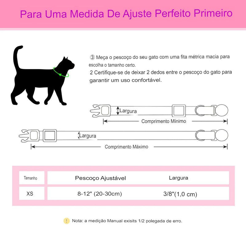 Coleira de gato personalizada com liberação rápida