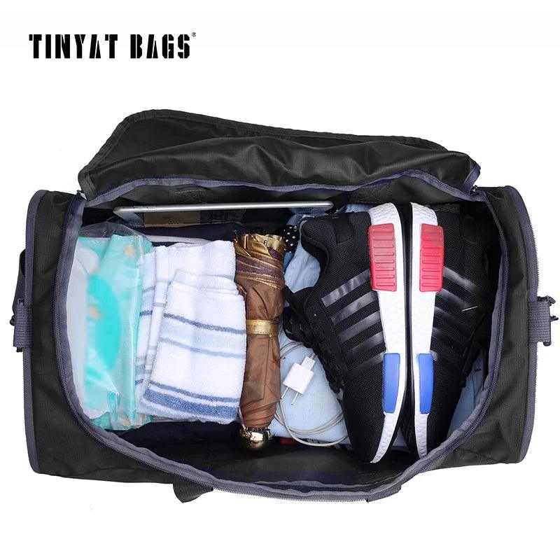 TINYAT Masculino Homens Bolsa de Viagem Dobrável