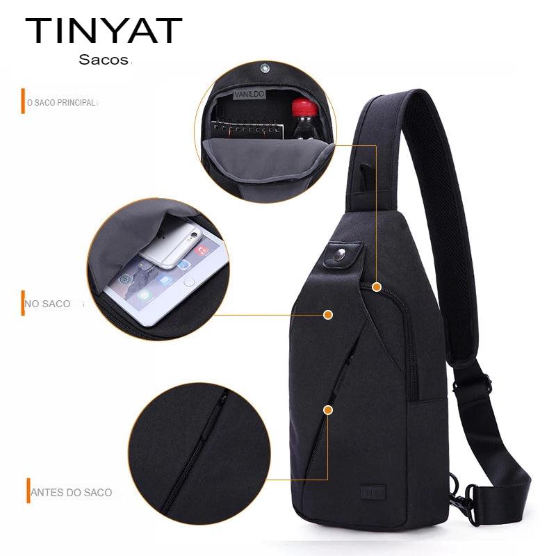 TINYAT  Bolsa tipo tiracolo para 7,9 polegadas, preta