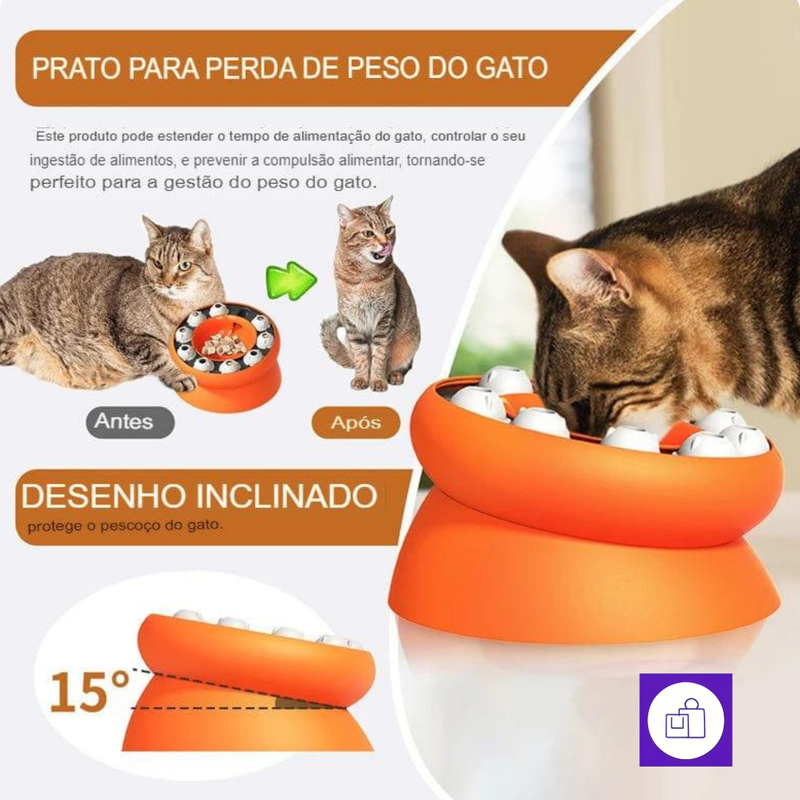 Tigela de gato quebra-cabeça brinquedo