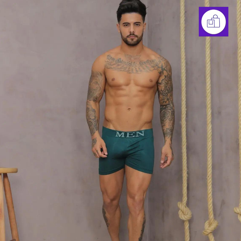 Kit com 10 cuecas boxer de microfibra masculinas