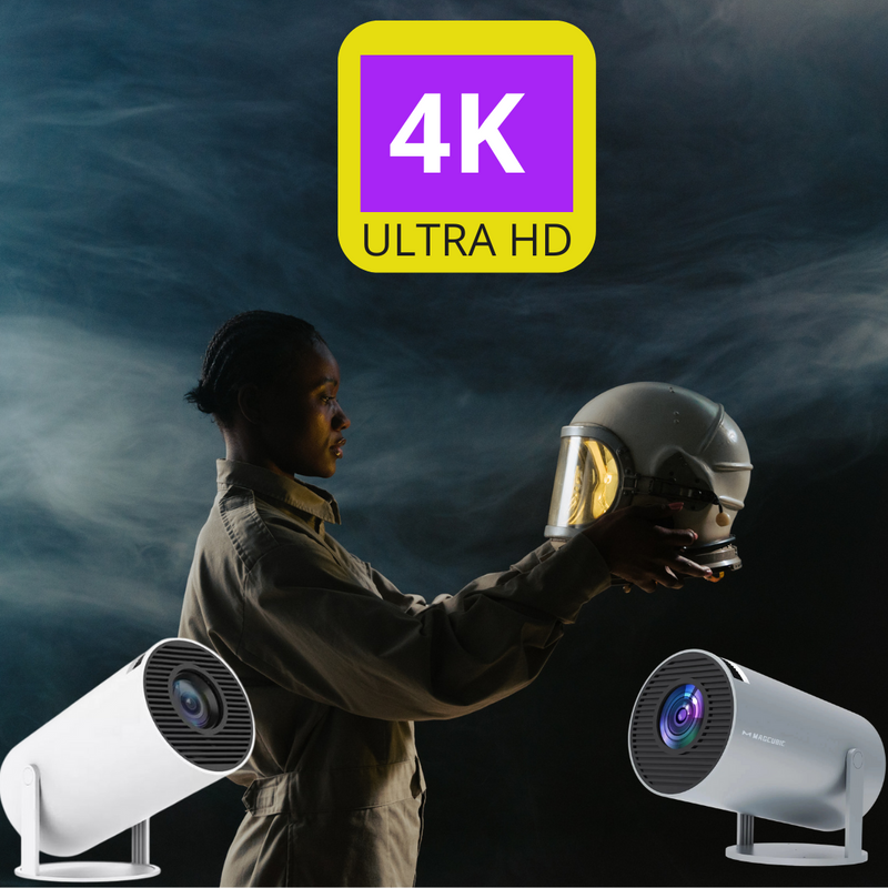 Projetor Portátil  Android 11 4K 1280*720P HY300 Dual Wifi 260ANSI 80°flexível BT5.0 Cinema