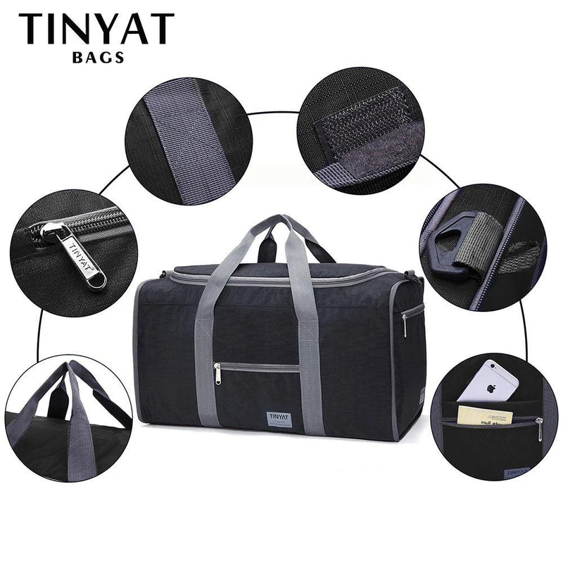 TINYAT Masculino Homens Bolsa de Viagem Dobrável