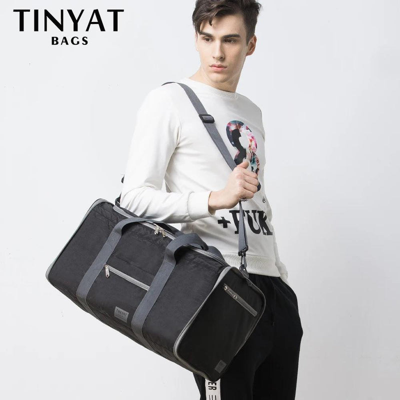 TINYAT Masculino Homens Bolsa de Viagem Dobrável