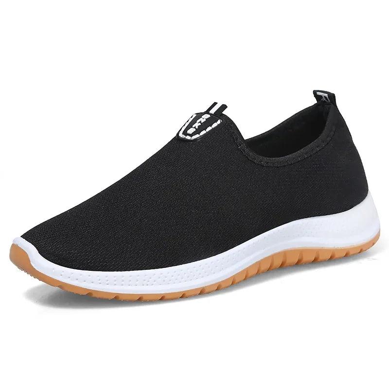 022 Lazer Esportes Sapatos de Pano Malha Masculina Respirável Sola Macia Tênis de Corrida