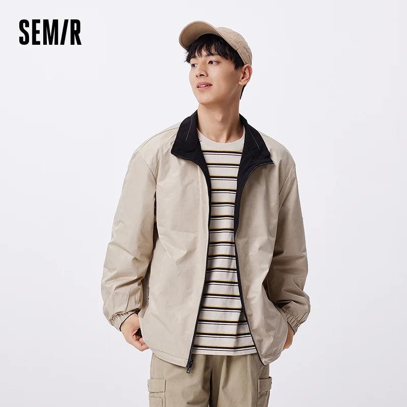 Casaco Semir Masculino Reversível - Moda Outono