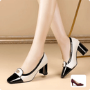 Cresfimix Sapatos Femininos Vinho Couro PU - Salto Quadrado para Escritório e Festa A9444