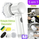 Escova Elétrica Limpeza Rápida 5 em 1 Bucha Esfregão Multiuso Sala Cozinha Banheiro