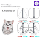 Porta de aba para gato com trava 4 vias – segurança máxima e controle de acesso para seu pet